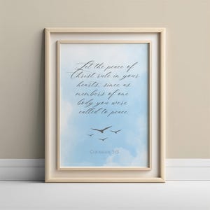 Colossians 3:15 Gift Art Decor, Bible Scripture, Printable Wall Art, Christian Art, Watercolor Scripture Art,  Bible Wall Art, Digital Print