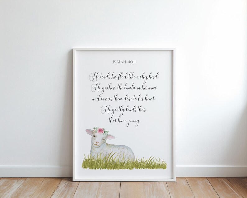 Script Isaiah Isaiah 40:11 NIV Bible Printable, Christian Decor, Easter Art, Digital ...