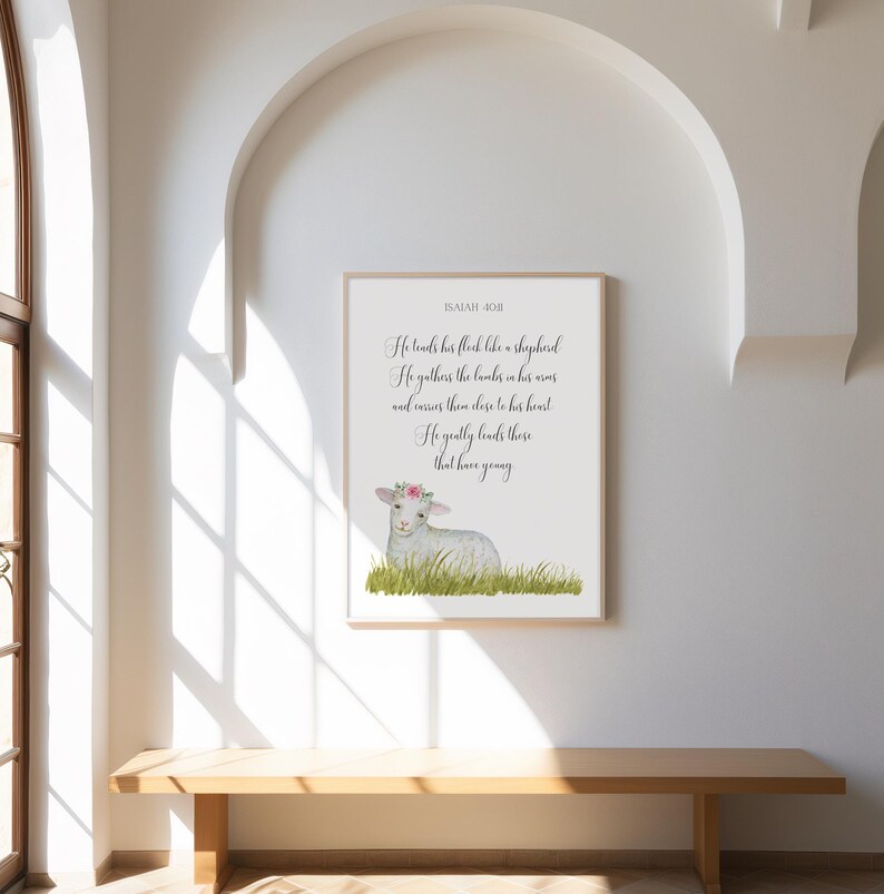 Script Isaiah Isaiah 40:11 NIV Bible Printable, Christian Decor, Easter Art, Digital ...