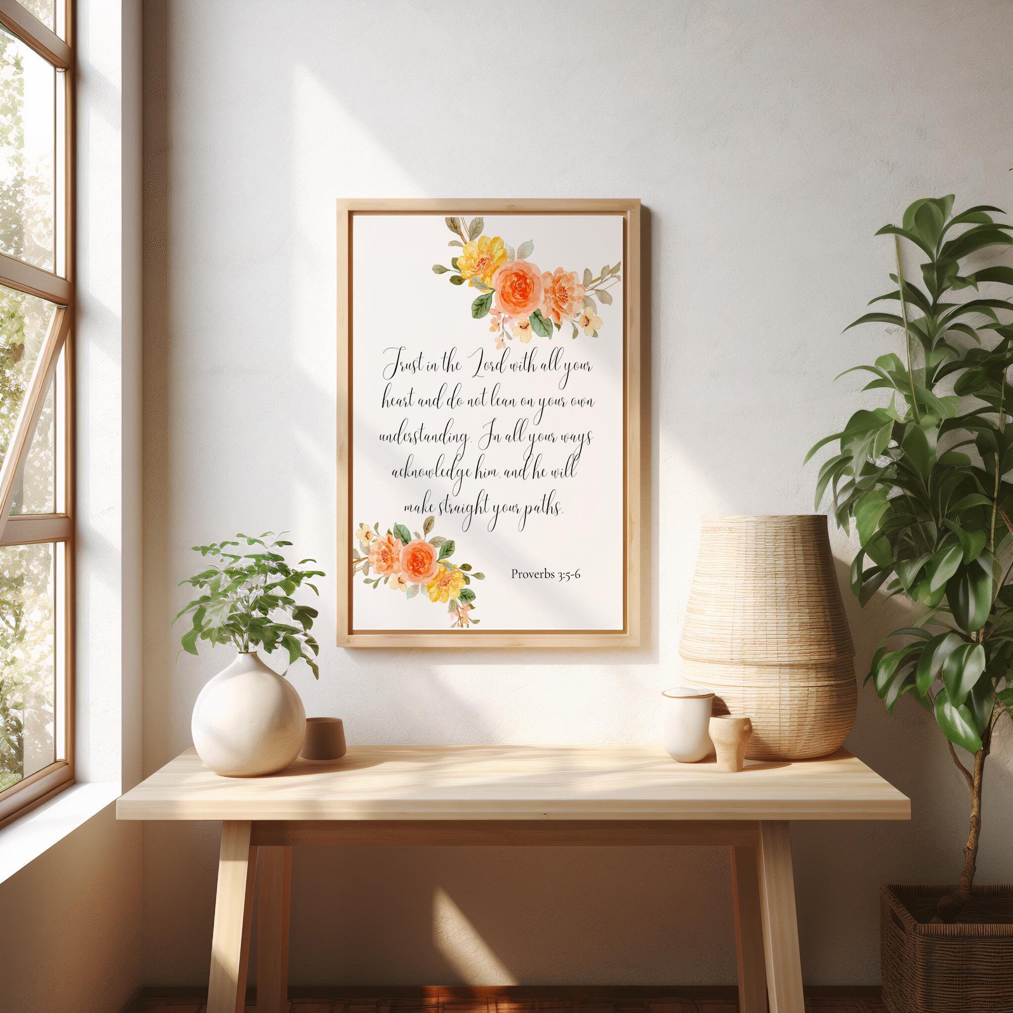 Cottage Scripture Image Proverbs 3:5-6 Cottage Core Decor, Farmhouse Wall Art, Christian Art ...