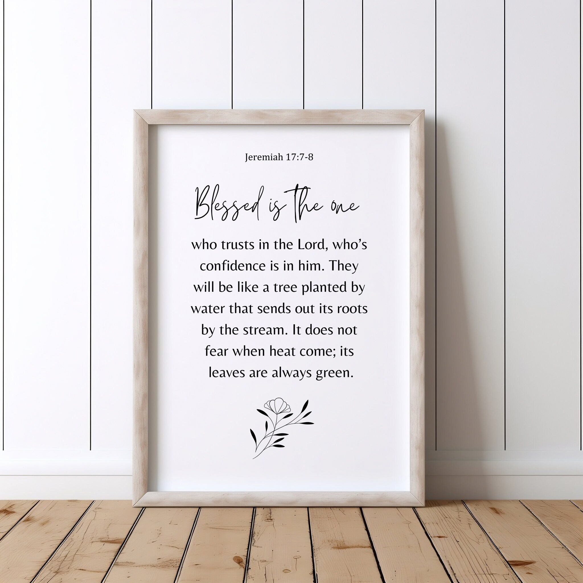 Jeremiah 17:7-8 Bible Wall Art, Modern Scripture, Bible Scriptural