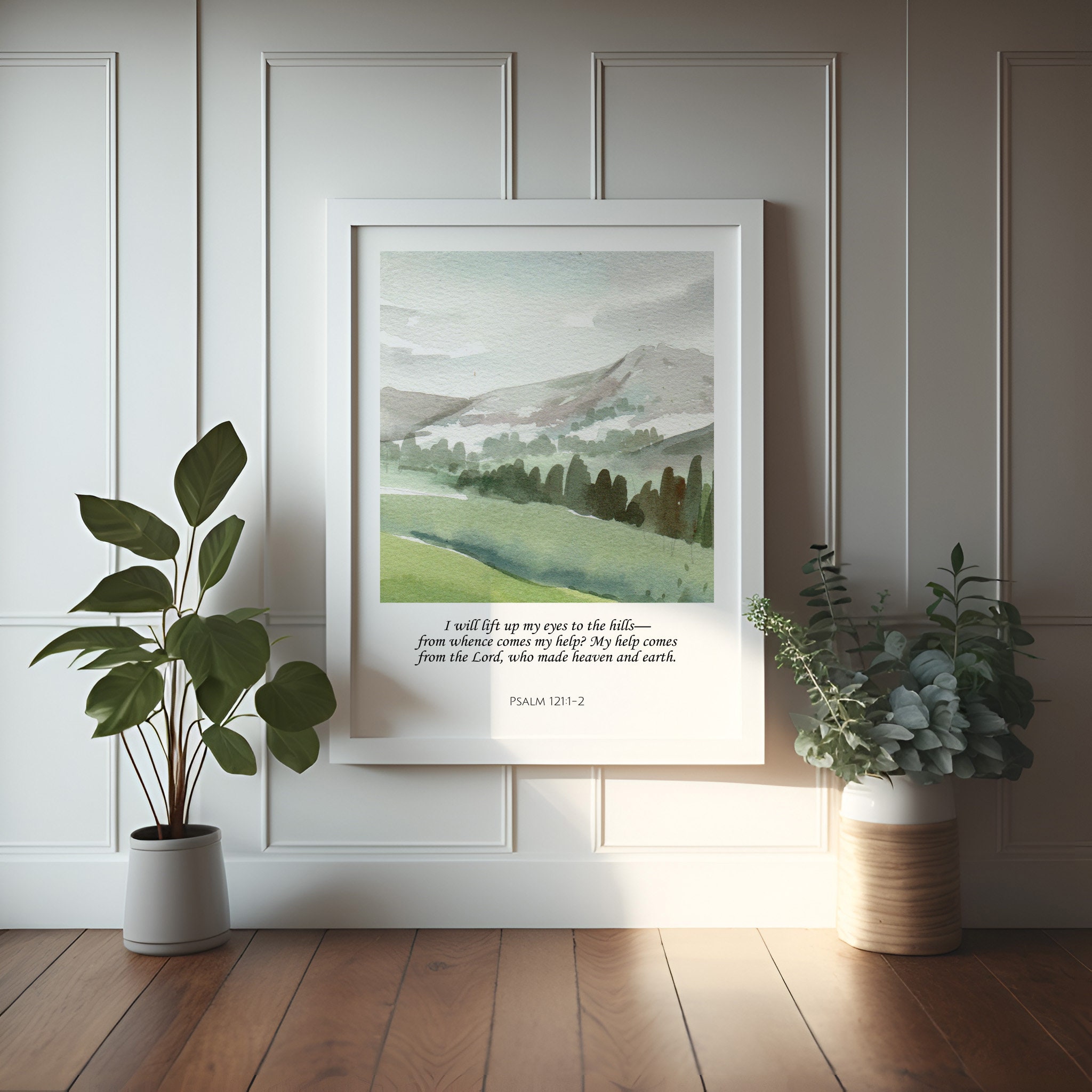 Scriptural Art Psalm 121: 1-2 Bible Scriptural Art, Printable Wall Art, Christian Art ...