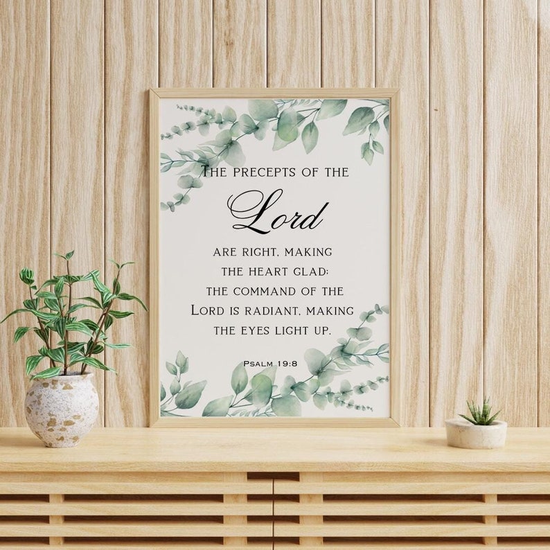 Cottage Scripture Image Psalm 19:8 Bible Verse, Christian Art Decor, Scripture Verse, Cottage ...