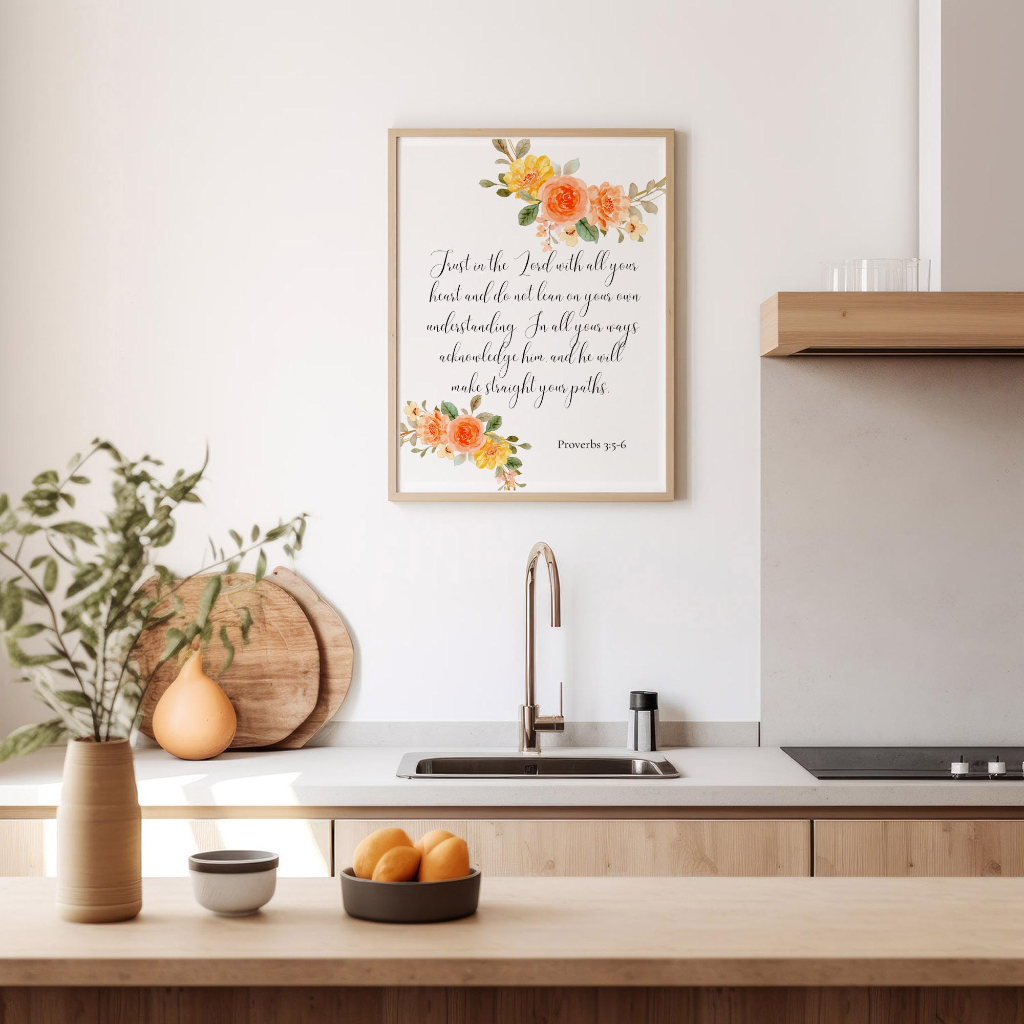 Cottage Scripture Image Proverbs 3:5-6 Cottage Core Decor, Farmhouse Wall Art, Christian Art ...