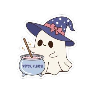 Cute Halloween Ghost Sticker – Stickers for Laptops, Journals, Planners & Halloween Decor