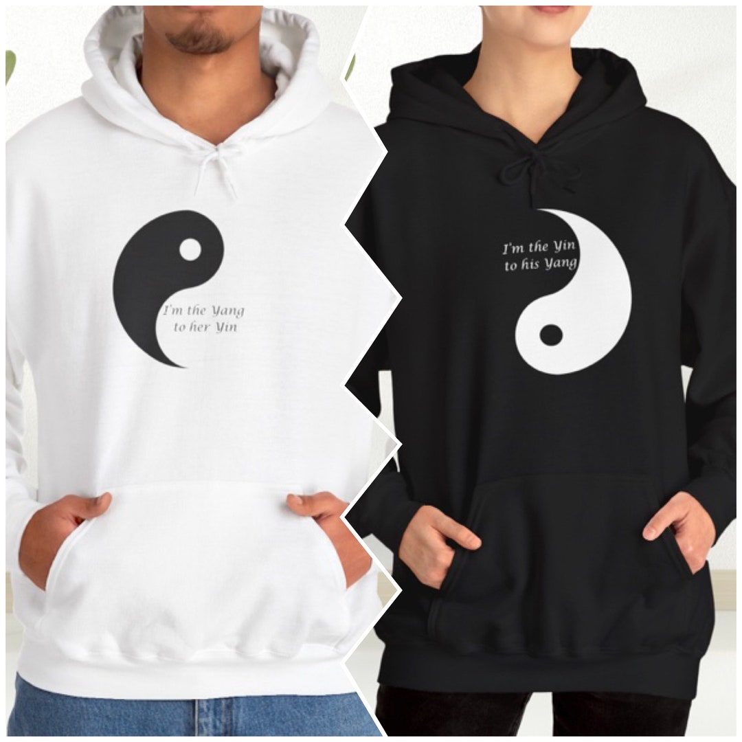 Yin and yang couple hoodies hotsell