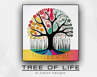 Tree of Life - Artistic Design, Stylish Decor, Pastel, Landscape, Abstract Art Design Digital Download, Clip Art, Coquette, WaterColor