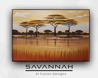 Savannah - Artistic Design, Stylish Decor, Pastel, Landscape, Abstract Art Design Digital Download, Clip Art, Coquette, Water Color