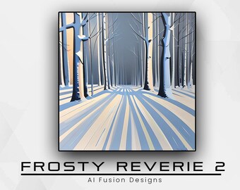 Frosty Reverie 2 - Artistic Design, Stylish Decor, Pastel, Landscape, Abstract Art Design Digital Download, Clip Art, Coquette, Water Color