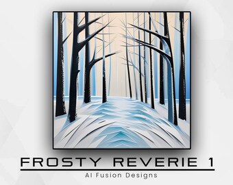 Frosty Reverie 1 - Artistic Design, Stylish Decor, Pastel, Landscape, Abstract Art Design Digital Download, Clip Art, Coquette, Water Color