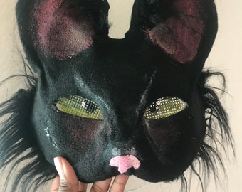 Schwarze Katzen Therian Maske