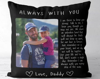 Dad Memorial Gift Memorial Pillow, Dad in Heaven Sympathy Gifts Personalized Memorial Gifts Loss of Father Deceased Love One Memorial Gift
