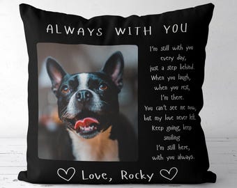 Dog Memorial Gift Custom Pet Pillow Dog Loss Gift for Dog Owners, Dog Remembrance Gift Pet Memorial Pillowcase with Picture Dog Keepsake
