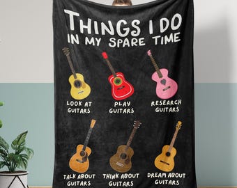 Divertente coperta a forma di chitarra, in morbido pile, decorazione musicale per cameretta dei bambini, regalo per chitarristi, coperta per chitarra acustica ed elettrica, regalo per amanti della musica