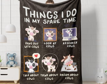 Cow Lover Gift – Funny Cow Blanket Farm Animal Gift for Kids Who Love Cows Themed Birthday Cow Baby Blanket Nursery Decor Farmer Gift Idea