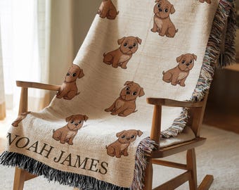 Personalized English Bulldog Blanket Custom Dog Blanket with Name, Cozy Gift for Bulldog Lover, Vintage Bulldog Pattern Throw Blanket