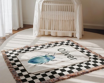 Personalized Bug Blanket Insect Throw Love Bugs Decor Entomology Insects Gift Bug Themed Wall Art for Boys or Girls