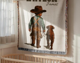 Manta personalizada para bebê com tema de cowboy, decoração para quarto de bebê com tema faroeste, lembrança para o bebê.