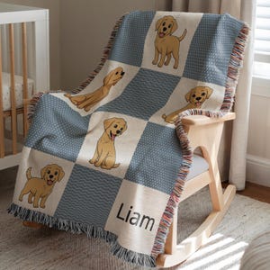 Personalized Labrador Retriever Blanket With Name Dog Baby Blanket Lab Nursery Labrador Gifts Custom Name Blanket Dog Lover Gift
