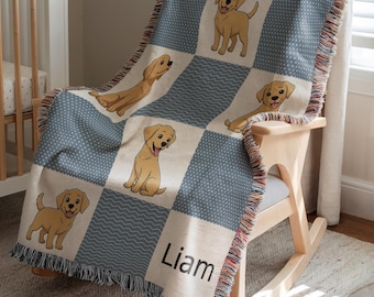 Personalized Labrador Retriever Blanket With Name Dog Baby Blanket Lab Nursery Labrador Gifts Custom Name Blanket Dog Lover Gift