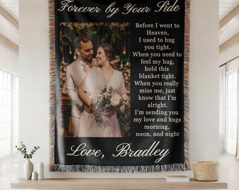 Loss of Husband Gift Memorial Blanket Sympathy Gift Loss of Parent  Bereavement Gift Husband Memorial Photo Woven Quilt Grief Widow Gift