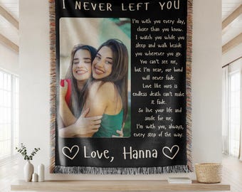Loss of Sister Gift Personalized Memorial Blanket Loss of Daughter Condolence Sister Memorial Remembrance Gift