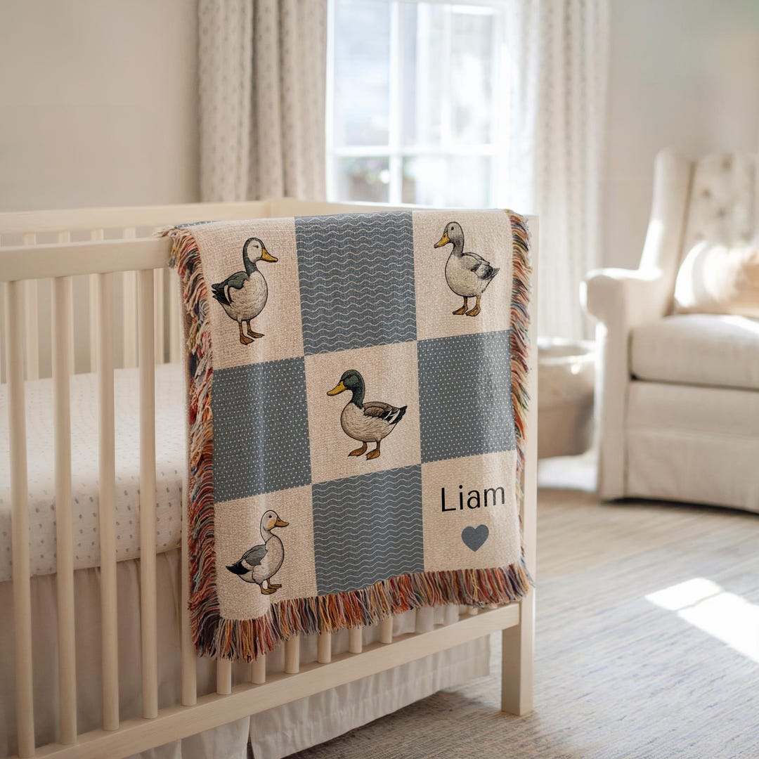 Personalized Mallard Duck Baby Blanket Mallard Duck Nursery Duck Baby ...