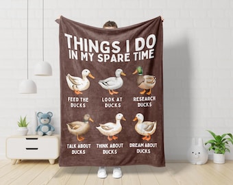 Fun Mallard Duck Blanket – Farmhouse Spring Decor for Hunting Dad Gift or Duck Farmer Gift Duck Baby Blanket Kids Duck Lover Gift