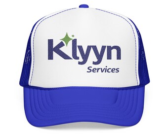 Klyyn Services Logo Foam Trucker Hat | Blue Mesh Cap