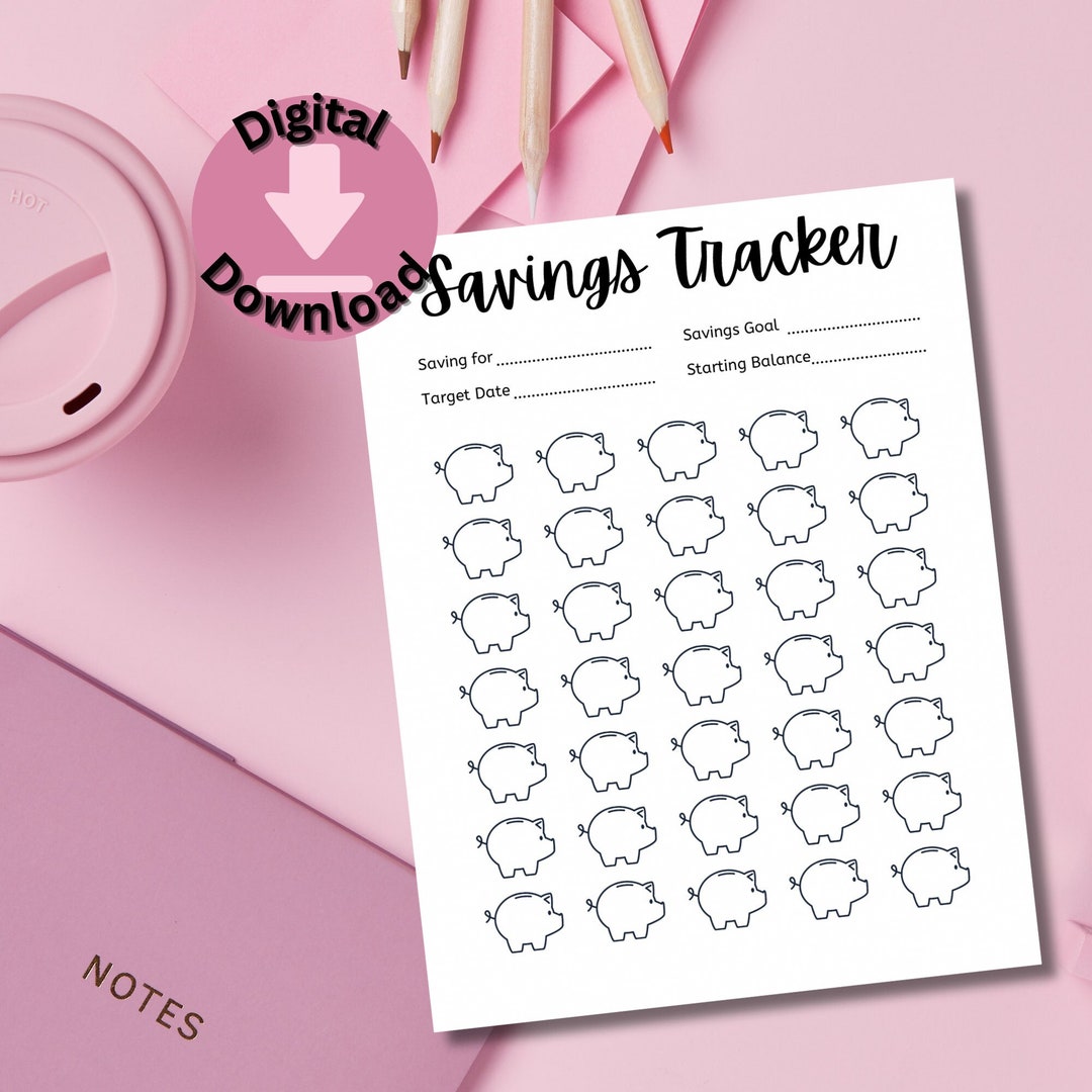 Blank Digital Download Savings Tracker Piggy Bank Blank - Etsy