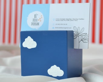 Cloud card holder for desk, Concrete Card Stand for Office, Cute Cloud Card Display for Desk