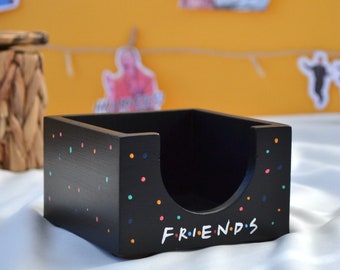 Friends Note Holder for Desk, Concrete Organizer for Paper, Friends Sticky Note Holder