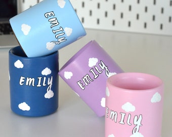 Mother’s Day Personalized Pen Cup with Name, Personalized Gift for Office Desk, Bathroom Organizer with Name