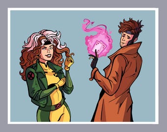Rogue & Gambit Art Print