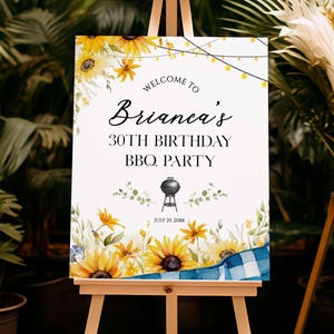 Rustic BBQ Birthday Welcome Sign: Editable Grill Party Decor (Digital Download)