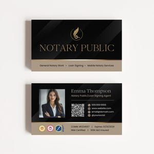Professionelle Notar Visitenkarte Vorlage, Loan Signing Makler Visitenkarte, DIY Notar Visitenkarte, Mobile Notar Visitenkarte