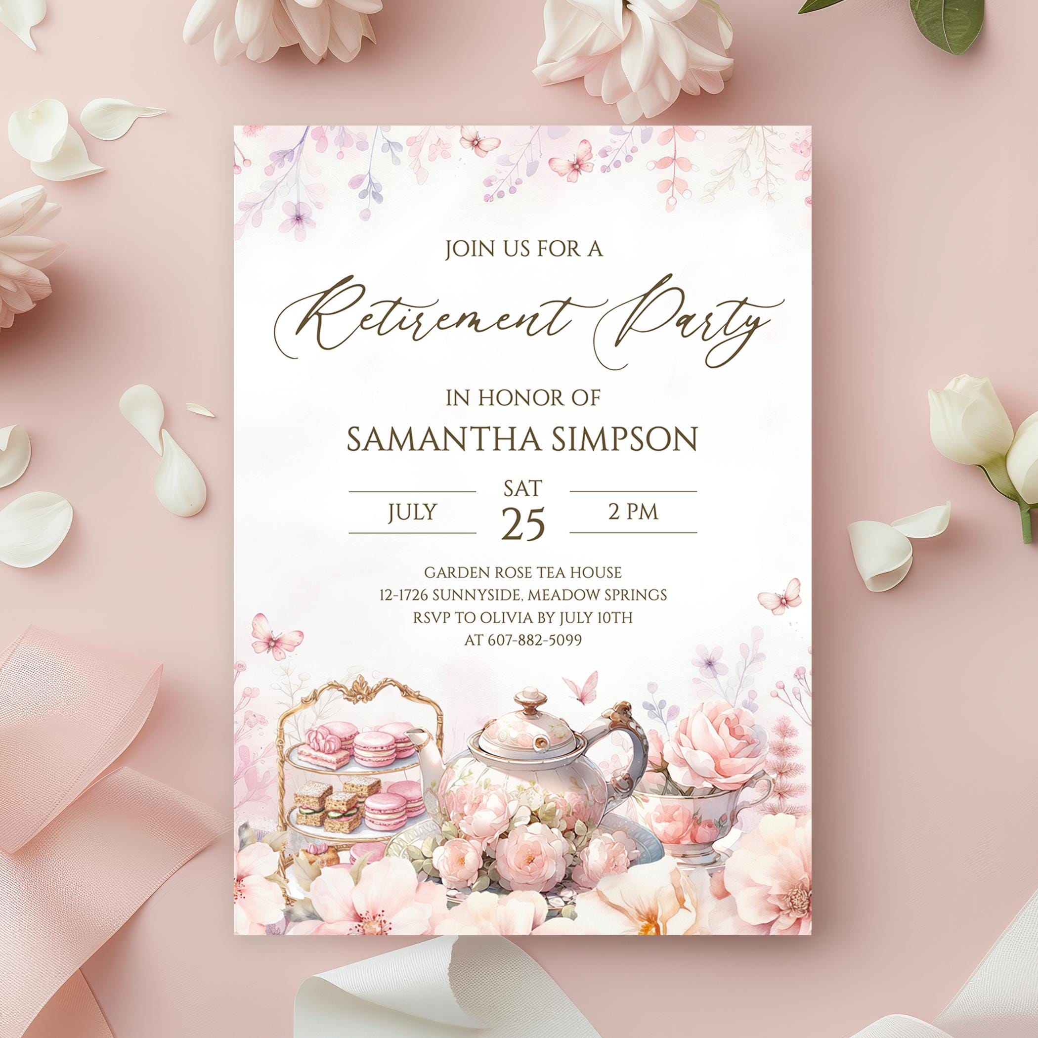 Teacher Retirement Dinner Invitation UK