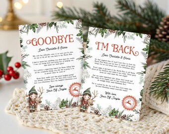GIRL Elf Arrival Letter & Goodbye Letter Set, Elf Hello Letter, Elf Return Letter, Kids Christmas Activity, Editable Elf Letter Template