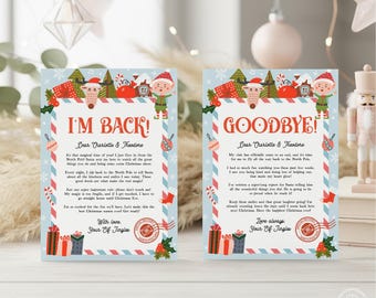 Elf Arrival Letter & Goodbye Letter Set, Elf Hello Letter, Elf Return Letter, Kids Christmas Activity, Editable Elf Letter Template