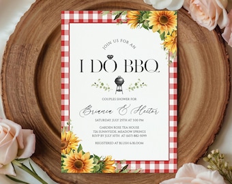 Editable I Do BBQ Couples Shower Invitation Template, Backyard BBQ Wedding Rehearsal Dinner Invite, Rustic Engagement Party Invite Printable