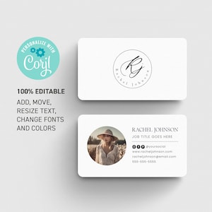 Professional card for small business owners, event planners, and creatives. Customizable DIY template with a clean, minimal businesscard layout. Edit and print at home for a polished look.