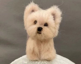 Needle Felted Yorkshire Terrier Figurine,Felt Dog Portrait,Needle Felted Animals,Doll House Dog,Yorkshire Lovers Memorial Loss Gift