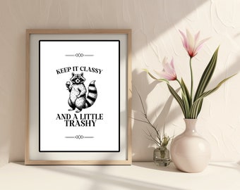 Funny Raccoon Art Print – Quirky Home Decor (Digital Download)
