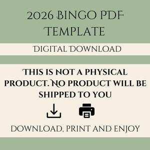 2026 Goal Bingo Card Printable Goal Setting PDF Instant Download image 2