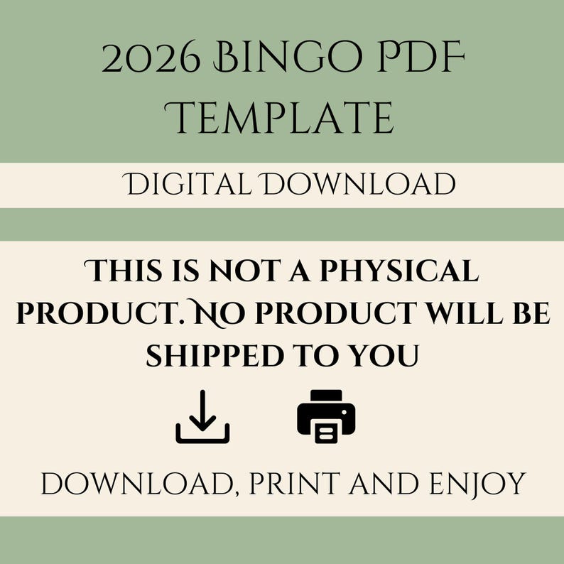 2026 Goal Bingo Card Printable Goal Setting PDF Instant Download image 2