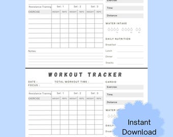 Best Workout Tracker Printable PDF Fitness Log Exercise Tracker Digital Download 75 Soft Challenge Fitness Log Exercise Habit Tracker PDF