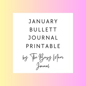 January Bullet Journal Digital Download