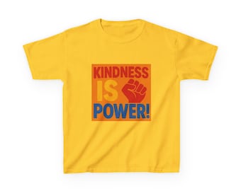 Kindness is Power Kids Tee, Youth Graphic Shirt, Positive Message T-Shirt, Inspirational Gift, Kids Apparel
