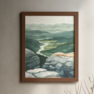 Art Print - Poster - Watercolor Landscape &quot;Meandering River&quot;