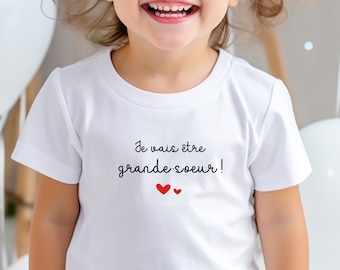 Tee-shirt annonce grossesse - Tee-shirt je vais être grande-soeur
